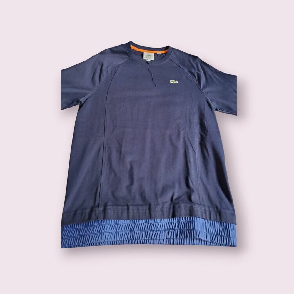 Lacoste Live Men Short Sleeve  Tee Shirt Navy Blue Size XS Crewneck NWOT